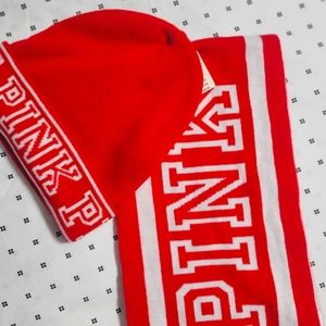 Red & White, PINK brand, Hat & Scarf Set